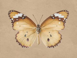 Vintage Danaus Plexippus Butterfly Wall Art