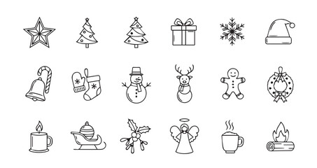 Christmas icon collection illustration