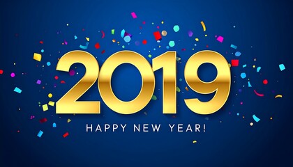 Gold 2019 Happy New Year celebration