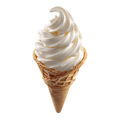 Soft Serve Ice Cream Cone, isolated on transparent background