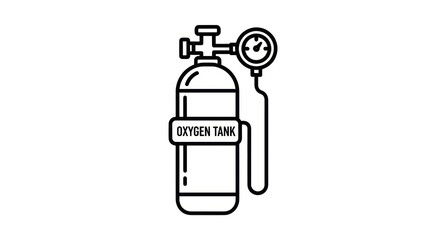 Obraz premium Illustration of a medical oxygen tank for breathing assistance therapy