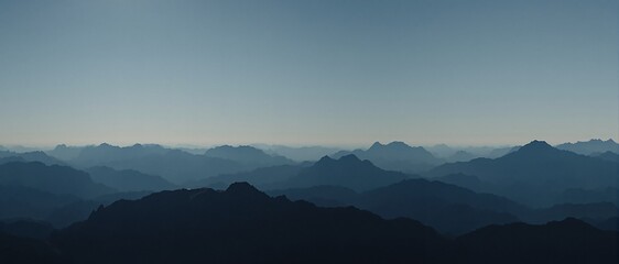 Fototapeta premium Epic Ultra Wide Landscape Photography of Atmospheric Mountain Panorama - Golden Hour Backlighting