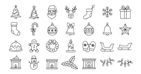 Christmas icon collection illustration