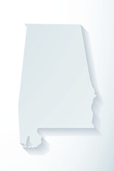 Vector graphic artwork suitable for print and web containing flat detailed map of ALABAMA