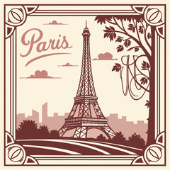 Obraz premium Famous metal landmark, the Eiffel Tower, is a symbol of French architecture and Parisian tourism
