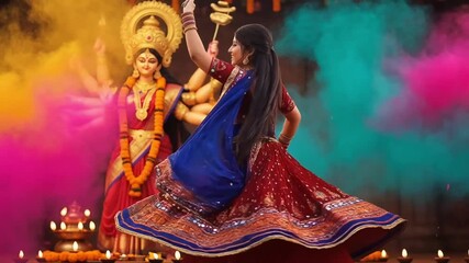 Women Dancing during Durga Puja Festival
