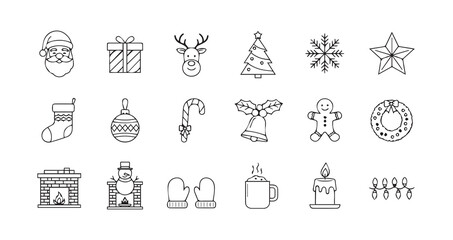 Christmas icon collection illustration