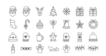 Christmas icon collection illustration
