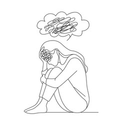 state of depression in woman or teenager. Confused thoughts and hopelessness. mental health and psychology concept.