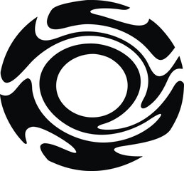 Chrome hued abstract circle or wave shape graphic element isolated on white background isolated on transparent background