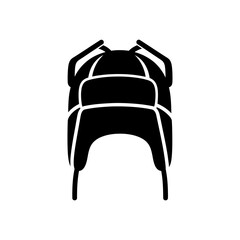Winter clothing icons illustration of a black ushanka hat, a warm winter headwear vector