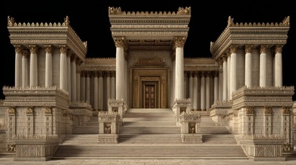 3D Illustration of the Ancestral Temple of Solomon: A Glimpse into Ancient Biblical Architecture