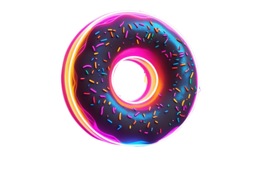 a donut design, in a colorful palette, is showing a tasty treat, and also depicts a modern and a creative artistic illustration.