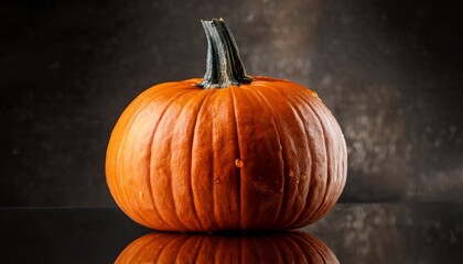 vibrant orange pumpkin resting on textured fabric evoking the autumn harvest season