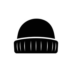 Winter female clothing icons vector art of winter beanie hat, a warm and stylish headwear accessory vector