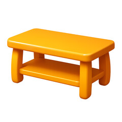 Modern glossy 3D emoji style table icon with smooth gradient shading on transparent background, isolated table symbol for UI, apps, and marketing design
