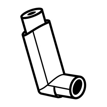 black and white inhaler medical device clip art preview