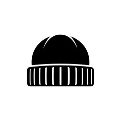 Winter male clothing icons vector art of black beanie hat is a stylish and warm accessory for winter vector