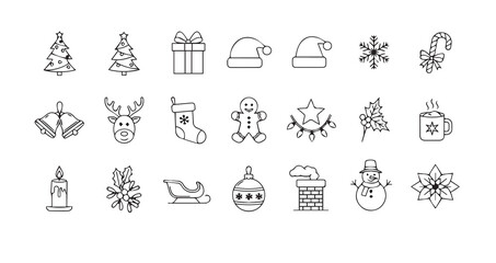 Christmas icon collection illustration