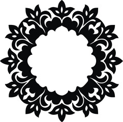 Elegant metallic gold floral decorative frame border design isolated on white background isolated on transparent background