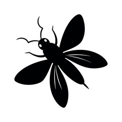 Firefly Black Silhouette On White Background