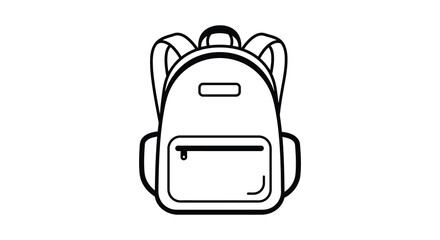 A simple line drawing of a school backpack