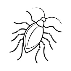 Flea Insect Outline On White Background