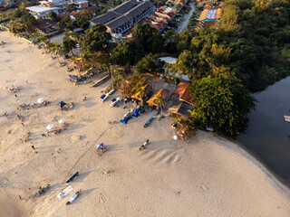 Sunset and beautiful paradise beach