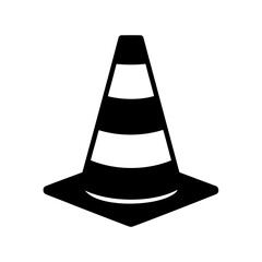 Black and white minimalist style traffic cone drawing with bands of color
