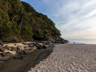Sunset and beautiful paradise beach