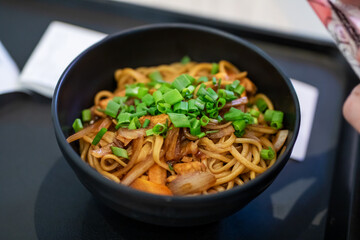 Delicious Stir-Fried Noodles with Chopped Green Onions