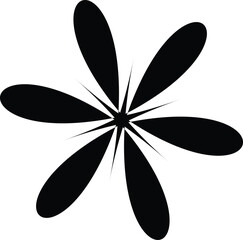 Abstract Black Flower Graphic Design
