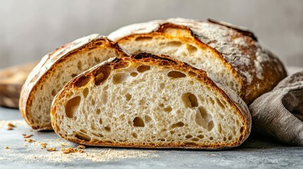 Artisan bread slices