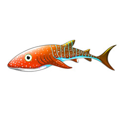 Sea Creatures On White Background Vector PNG Image