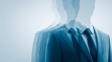 Abstract representation of a professional in a suit with motion blur effect.