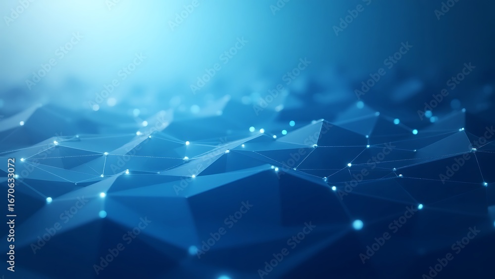 Poster abstract technology network background. a futuristic low-poly plexus with interconnected glowing dot