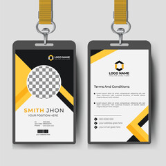 Flat Style Corporate ID Card Template with Modern Design