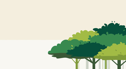 Obraz premium Vector Background With Trees In Shades Of Green For Ecological Projects