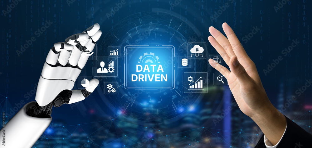 Aufkleber ai drives data-driven decisions with intelligent analytics, smart data visualization, and cloud-base