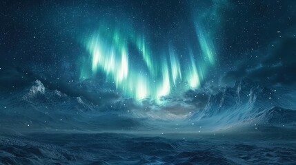 Aurora borealis landscape