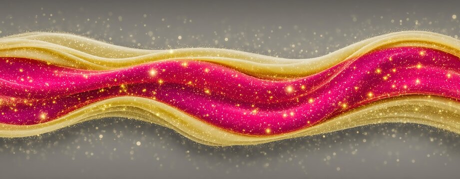 A vibrant, shimmering design featuring wavy patterns in pink and gold tones, ideal for adding a touch of elegance to digital projects and creative designs.