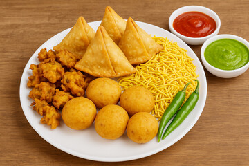 Traditional Indian snack starter stock photo