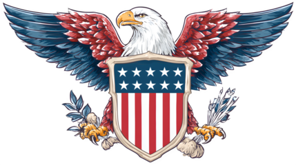 American eagle clutching shield