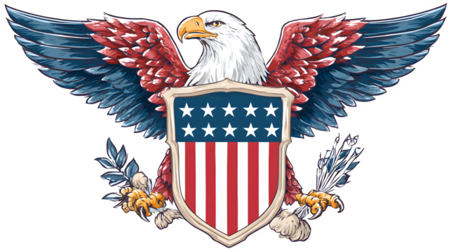 American eagle clutching shield - Powered by Adobe