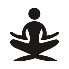 Silhouette Icon of Seated Meditation Pose for Mindfulness and Inner Peace