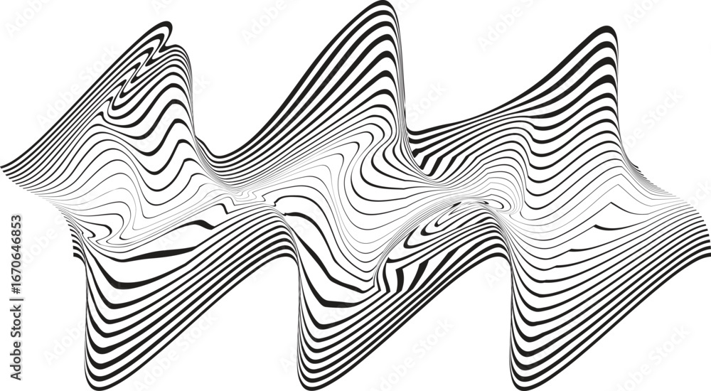Poster abstract flow lines background . fluid wavy shape .striped linear pattern . music sound wave . vecto