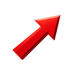 red upward arrow graph showing rising trend isolated on white transparent background PNG 