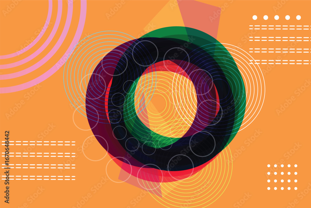 Poster abstract gradient background. geometric shapes pattern. modern gradient lines and circle. futuristic