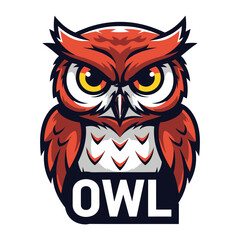 Wise Owl Icon: A majestic owl in a modern illustrative style, perfect for design, representing wisdom and knowledge, set against a clean background.