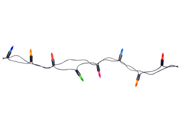 Naklejka premium String of Christmas lights isolated on transparent background.